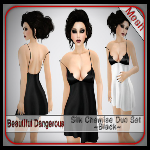 ! BD ! Silk Chemise Duo Set ~Black~