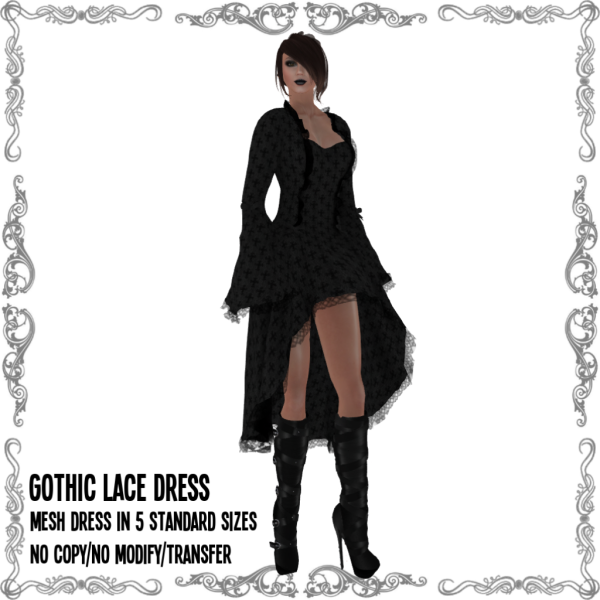 Gothic Lace Dress Anthracite V2