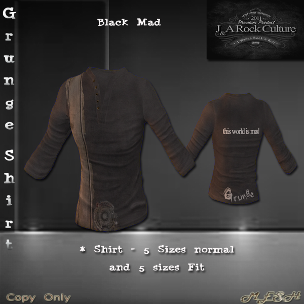 Grunge Shirt Black Mad