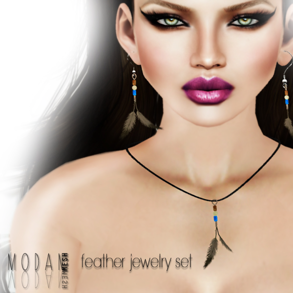 __M.O.D.A.N.M.E.S.H__ Feather Jewelry Set
