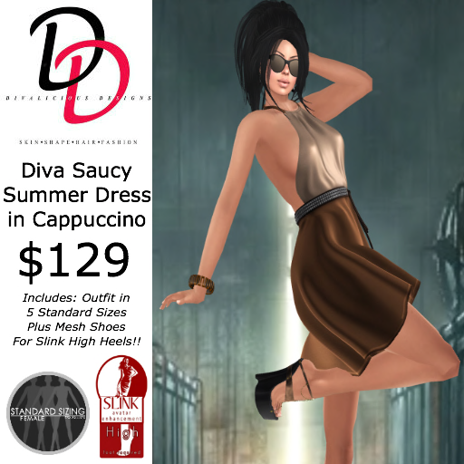 Diva Saucy Summer Dress in Cappuccino Poster