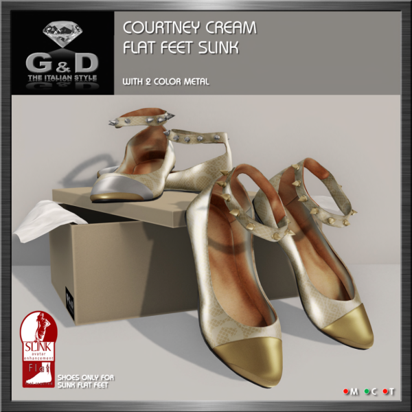 G&D Courtney Cream flat slink