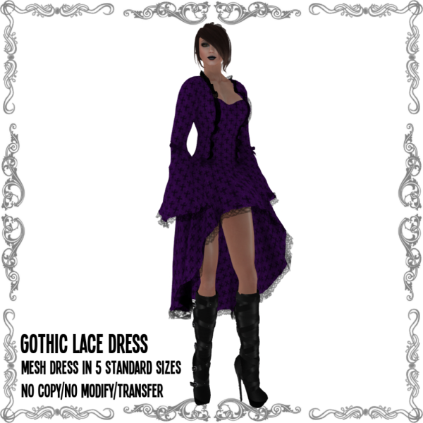 Gothic Lace Dress Purple V2