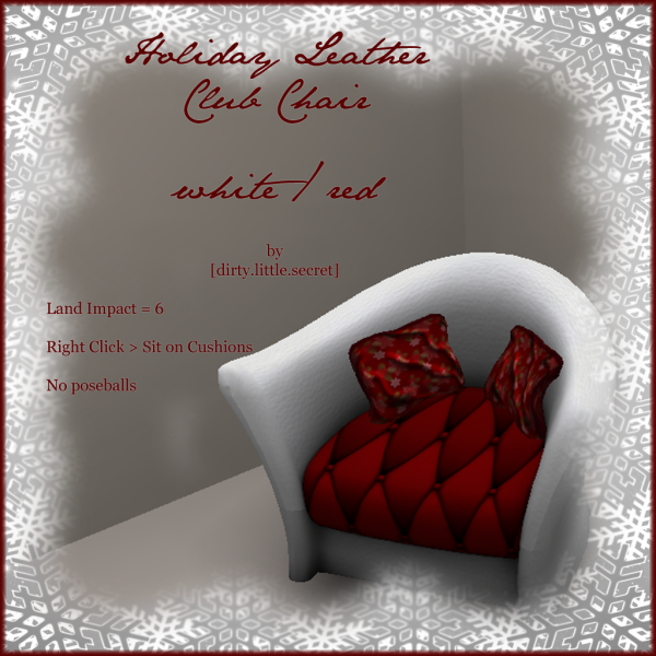 [dirty.little.secret] __ Holiday Club Chair White Red Ad