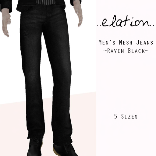 ..elation.. Men's Mesh Jeans - Raven Black