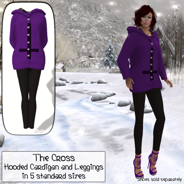 The Cross Hooded Cardigan Purple