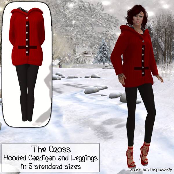 The Cross Hooded Cardigan Red